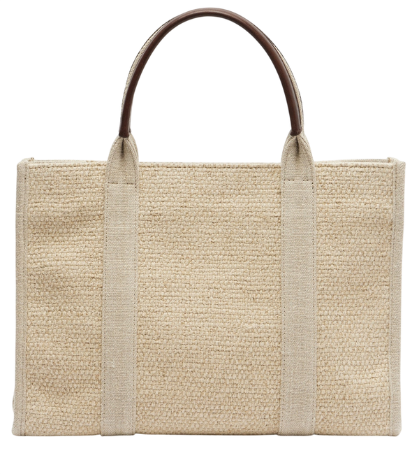 The Row Georgia Medium leather-trimmed canvas tote bag