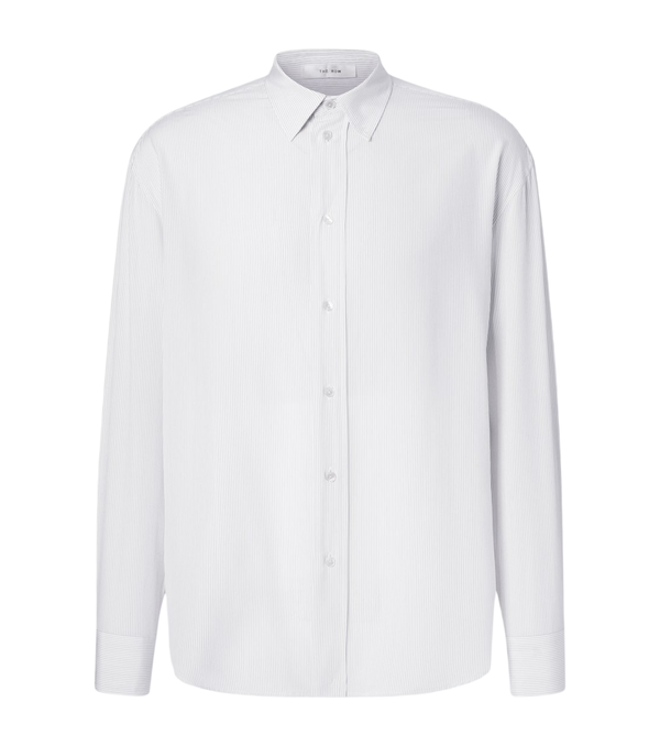 The Row Granada pinstripe silk poplin shirt