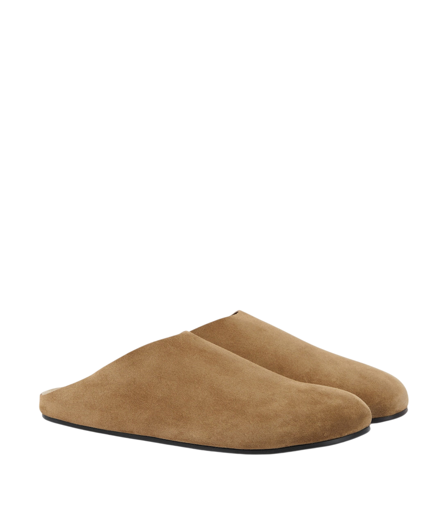 The Row Hudson suede mules