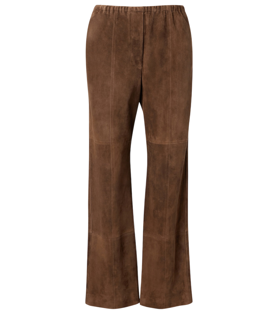 The Row Kenan suede bootcut pants