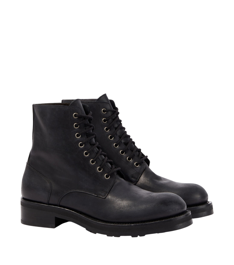 The Row Leather combat boots
