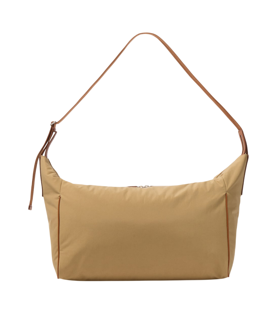 The Row Logan E/W leather-trimmed crossbody bag