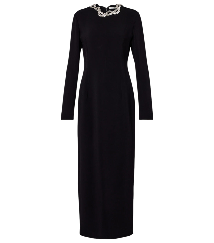 The Row Mitsuko embellished cady midi dress