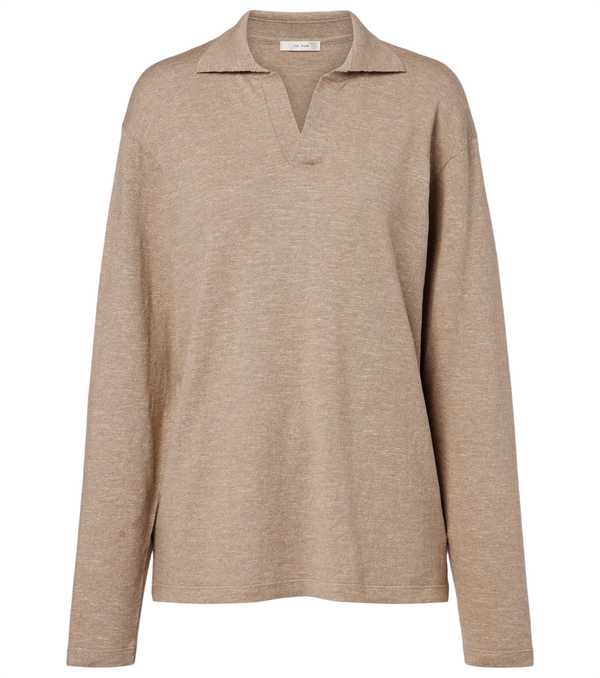 The Row Niosa cotton and linen polo sweater