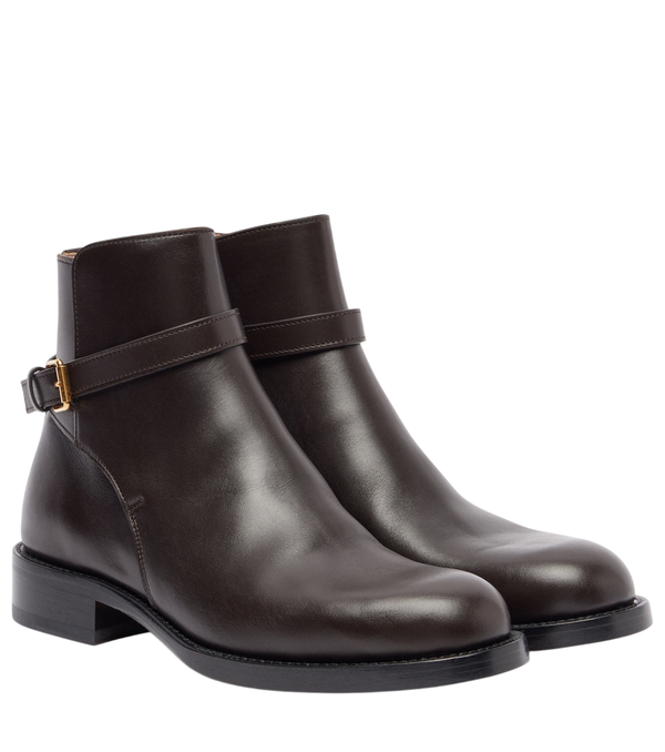 The Row Nobilis leather ankle boots