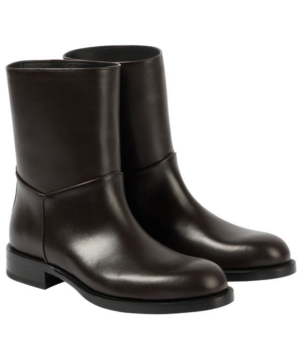 The Row Nobilis leather ankle boots