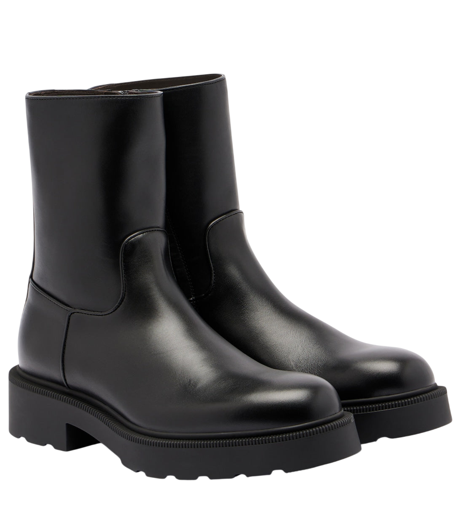 The Row Nobilis leather ankle boots