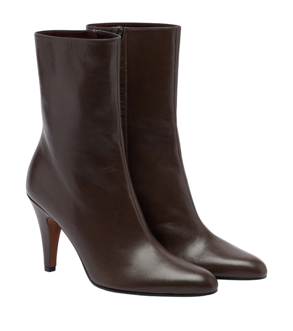 The Row Ornella leather ankle boots