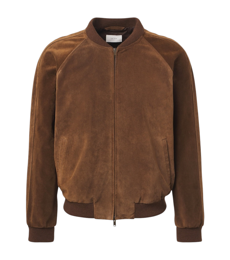 The Row Ramiro suede bomber jacket