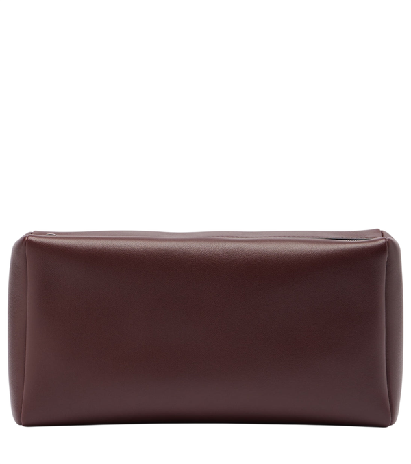 The Row Clutch de couro compacta quadrada