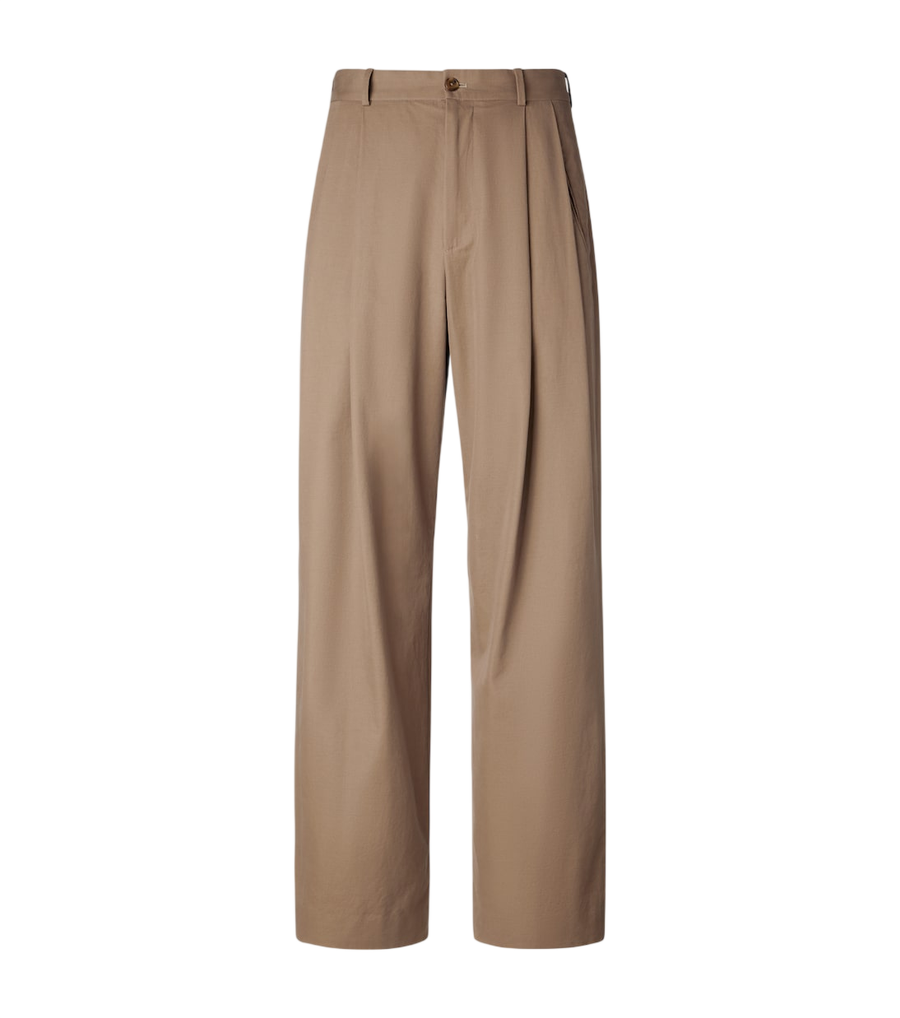 The Row Tibor cotton and cashmere wide-leg pants