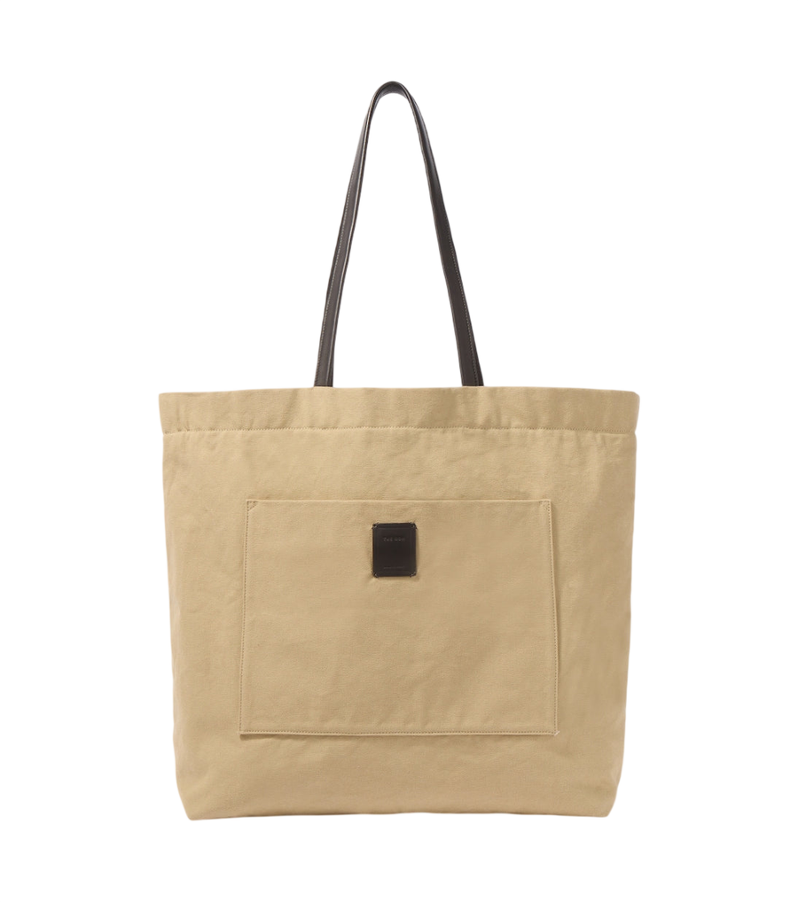 The Row Tori leather-trimmed canvas tote bag