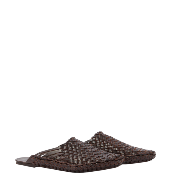 The Row Mules in pelle intrecciata