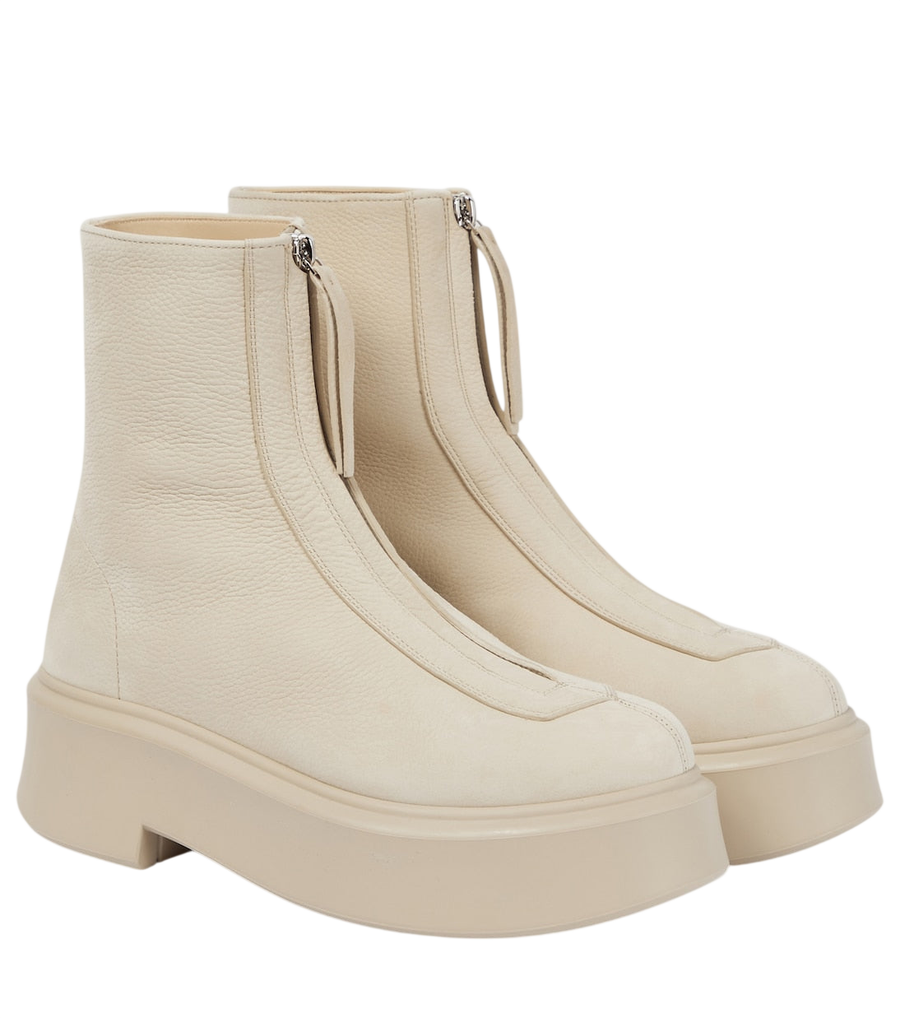 The Row Zipped 1 leather ankle boots