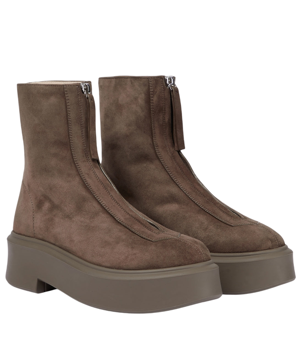 The Row Zipped Boot 1 suede boots