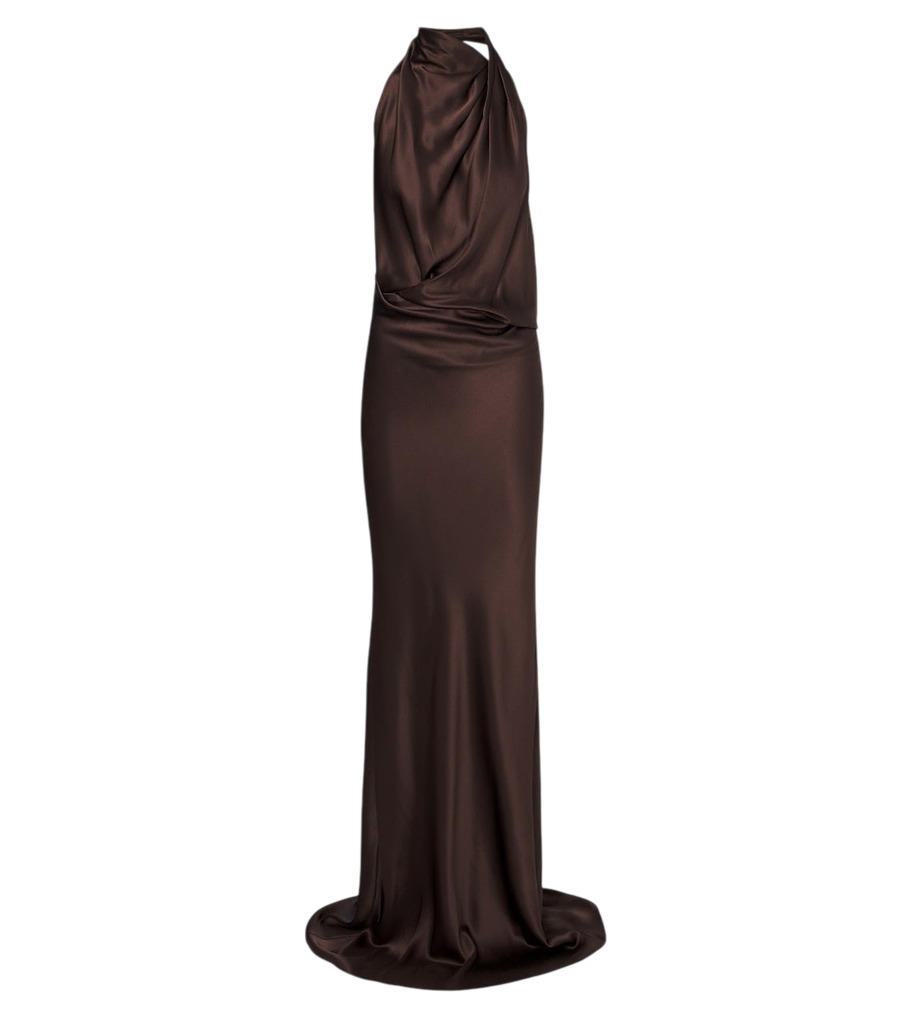 The Sei Draped open-back silk charmeuse gown