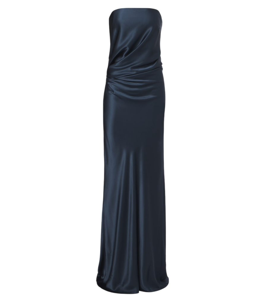 The Sei Abito da sera bustier in charmeuse di seta drappeggiata