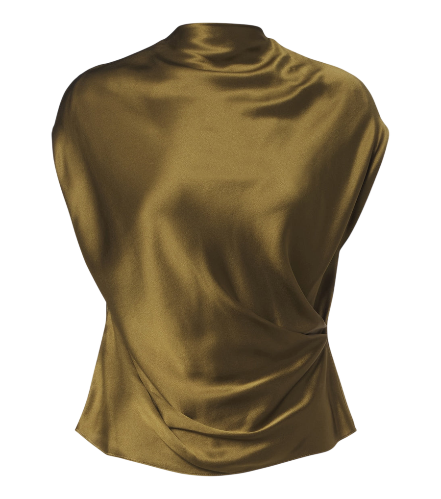 The Sei Draped silk satin top