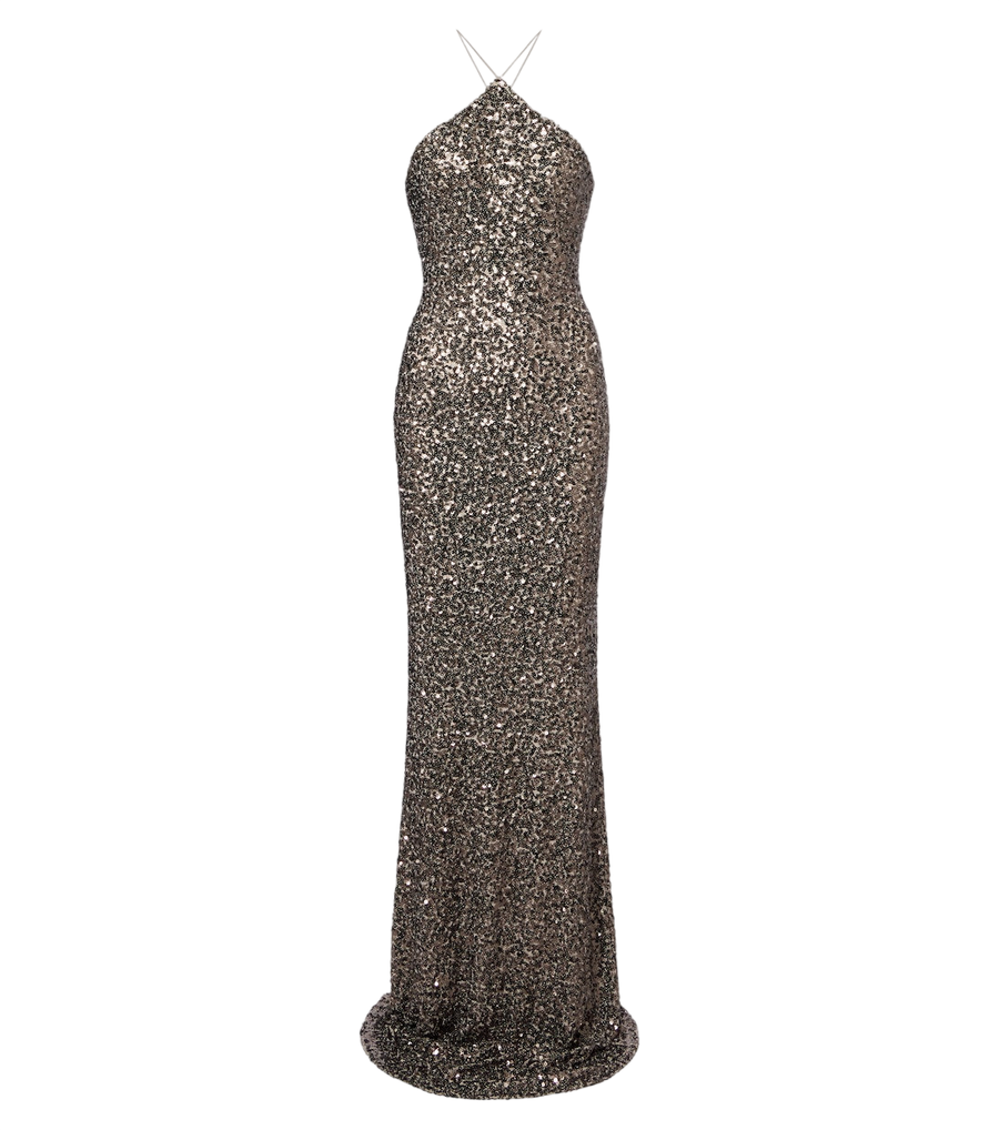 The Sei Sequined halterneck gown
