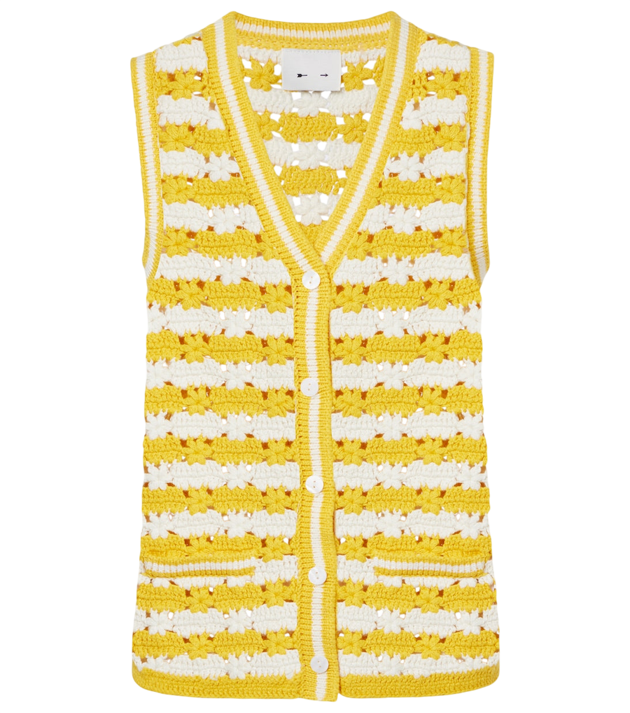 The Upside Goldie Watson cotton crochet vest