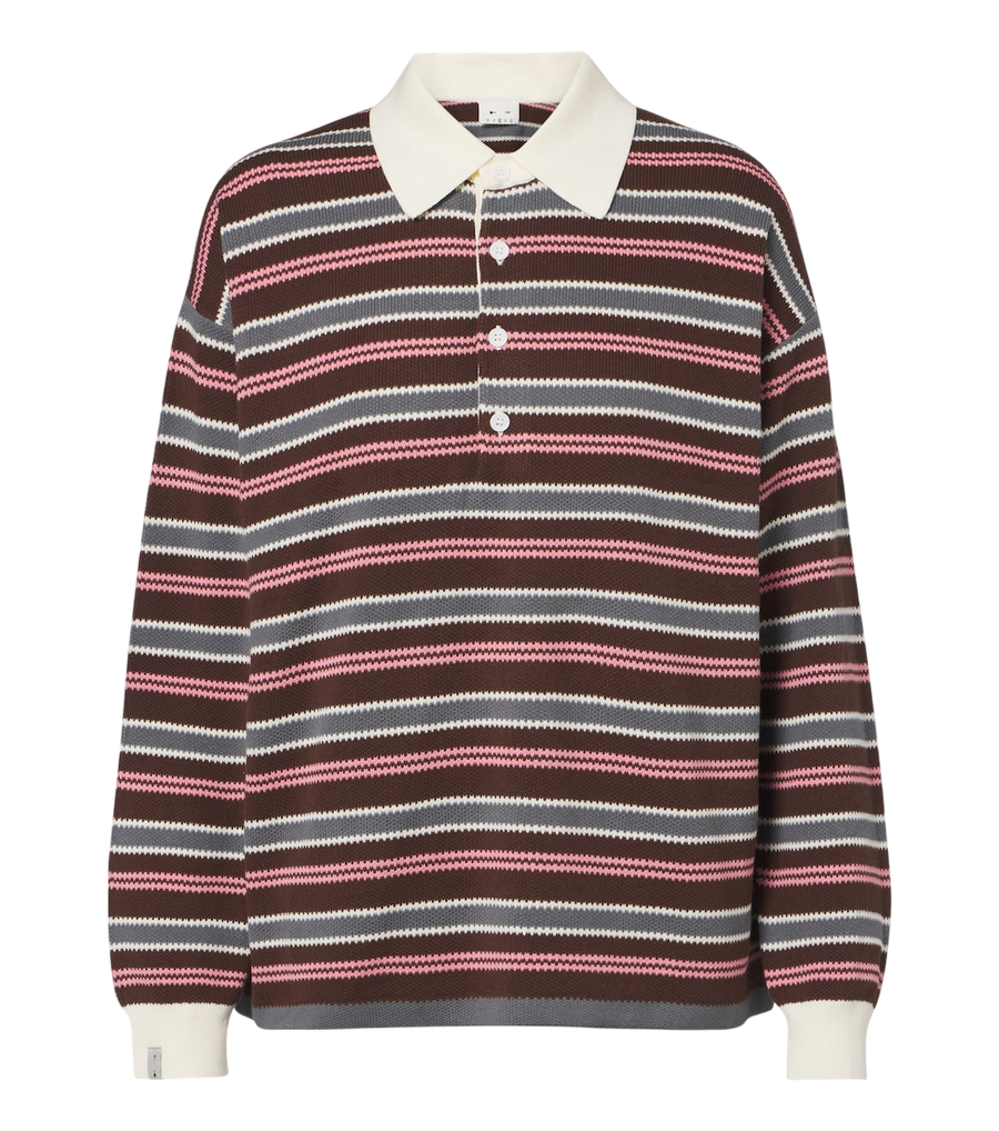 The Upside Wonder striped cotton polo sweater