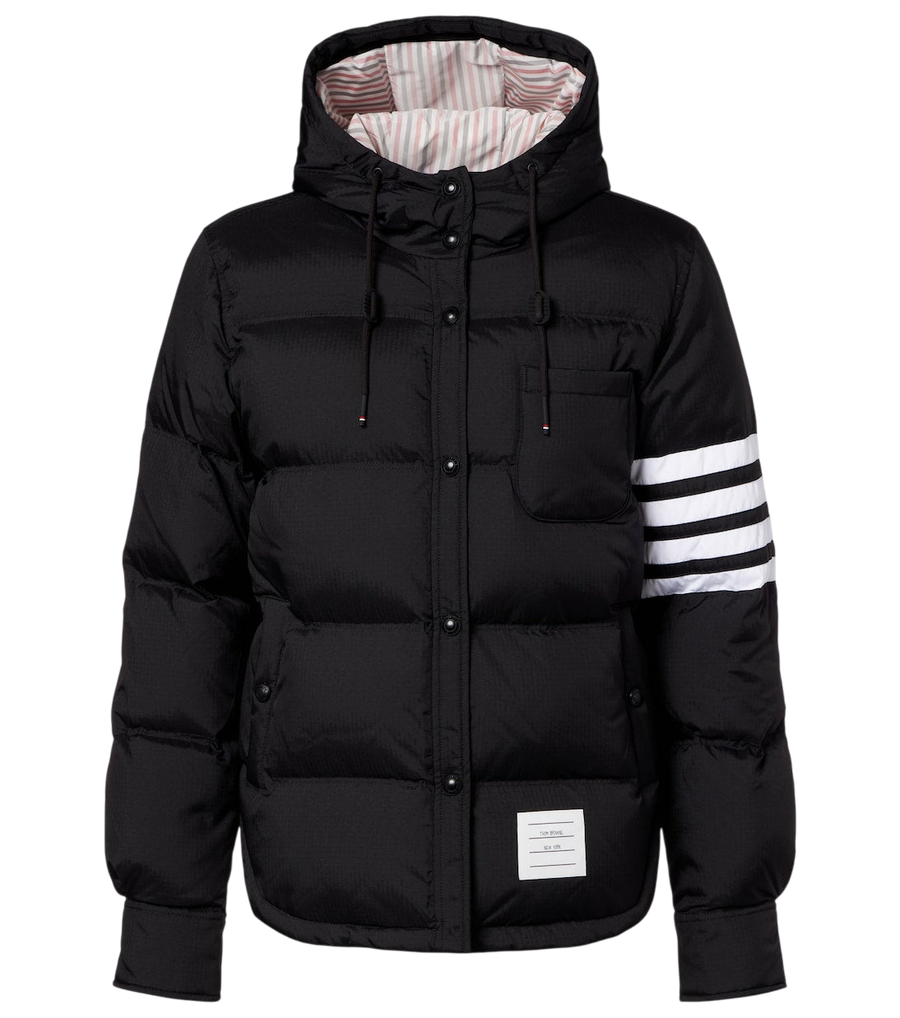 Thom Browne 4-Bar hooded quilted down jacket