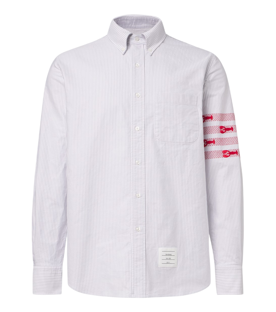 Thom Browne 4-Bar striped cotton Oxford shirt