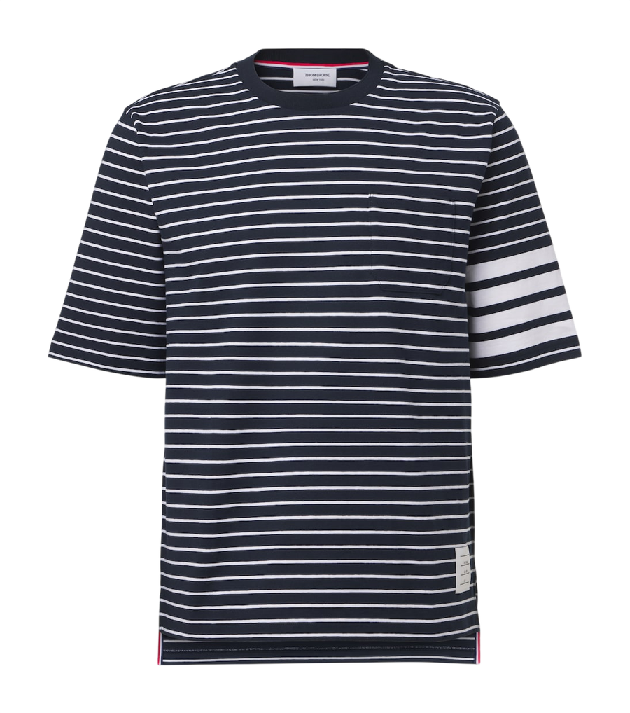 Thom Browne 4-Bar striped cotton T-shirt