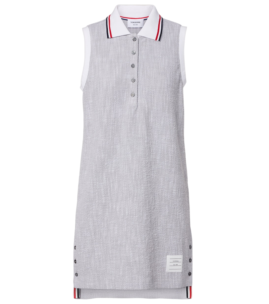 Thom Browne Cotton-blend tweed polo dress
