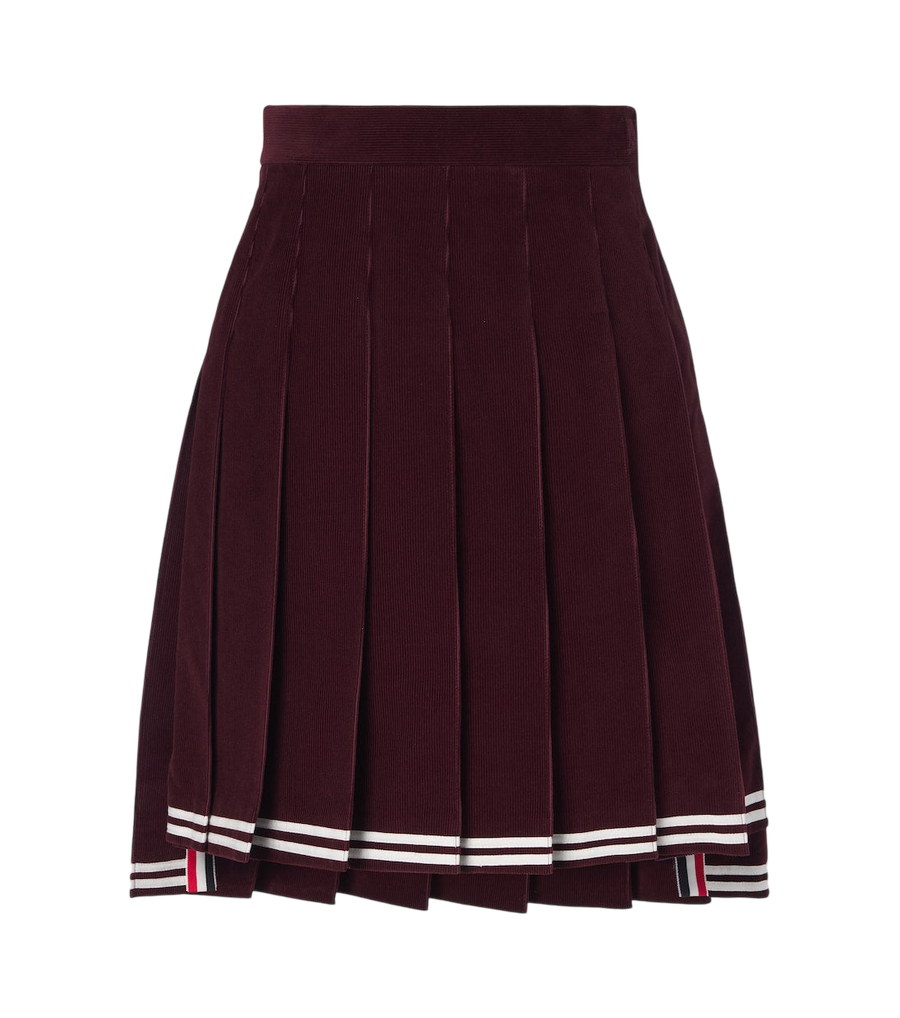 Thom Browne Cotton corduroy pleated miniskirt