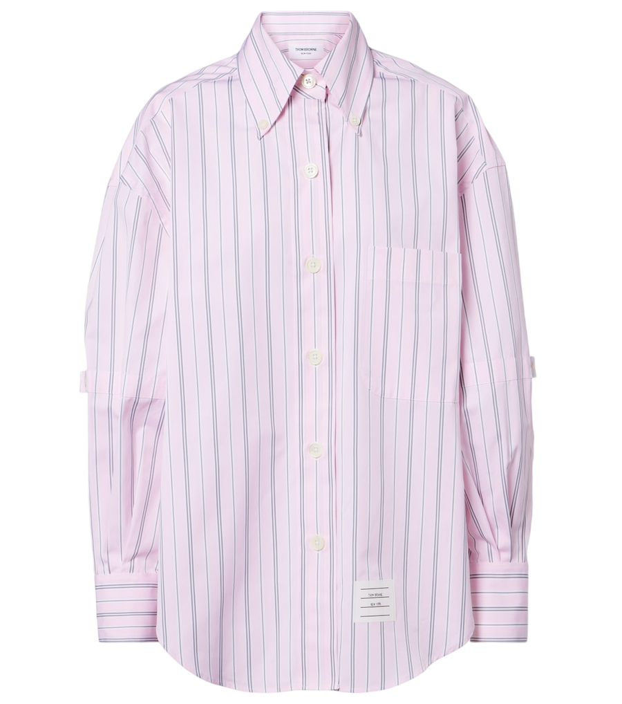 Camisa de popelina de algodón a rayas de Thom Browne