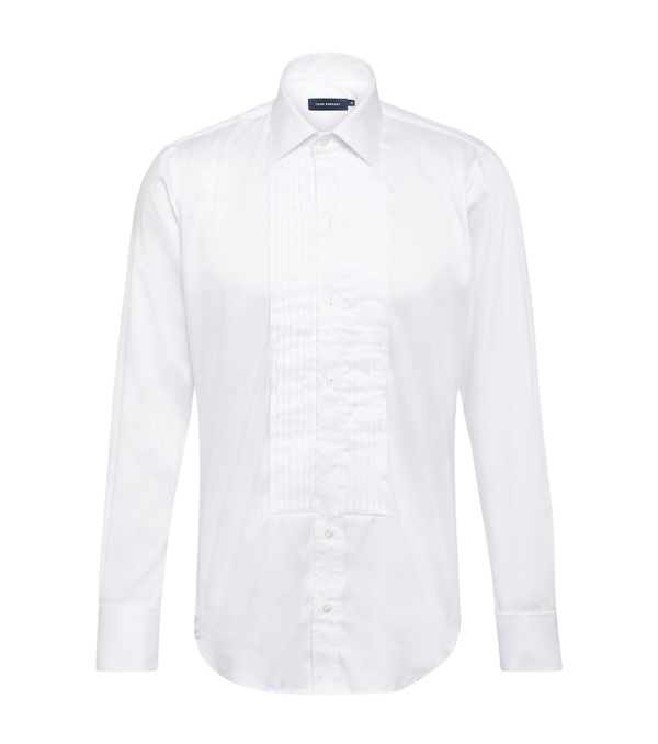 Thom Sweeney Cotton-blend poplin tuxedo shirt