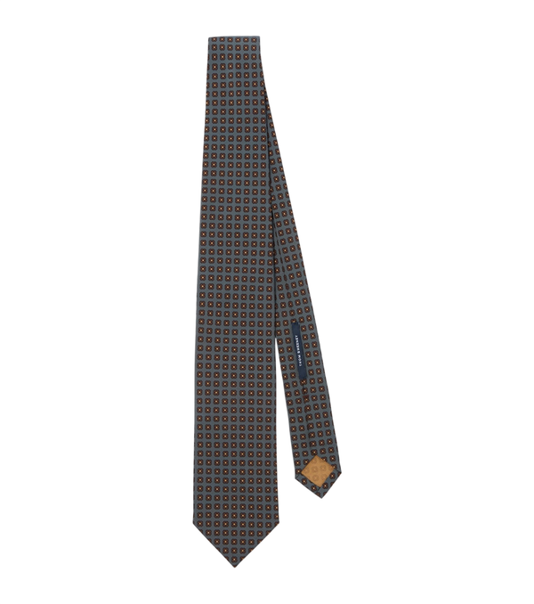 Thom Sweeney Gravata de seda estampada