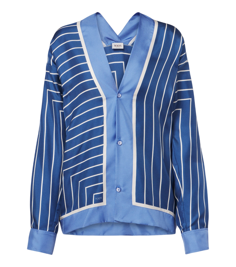 Chemise en soie à rayures Tod's
