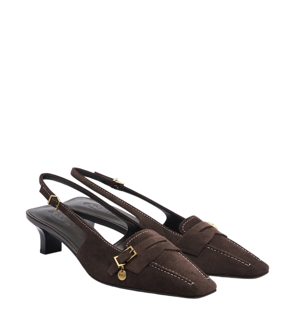 Escarpins slingback en daim Tod's