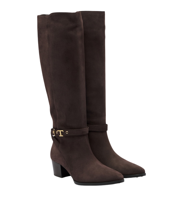 Tod's T Timeless suede knee-high boots