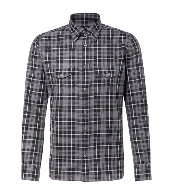 Tom Ford Checked cotton twill Western shirt