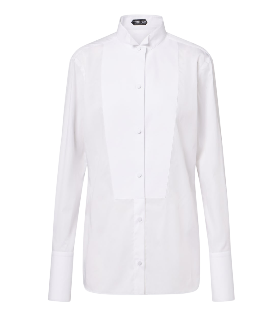 Camisa de esmoquin de sarga de algodón de Tom Ford