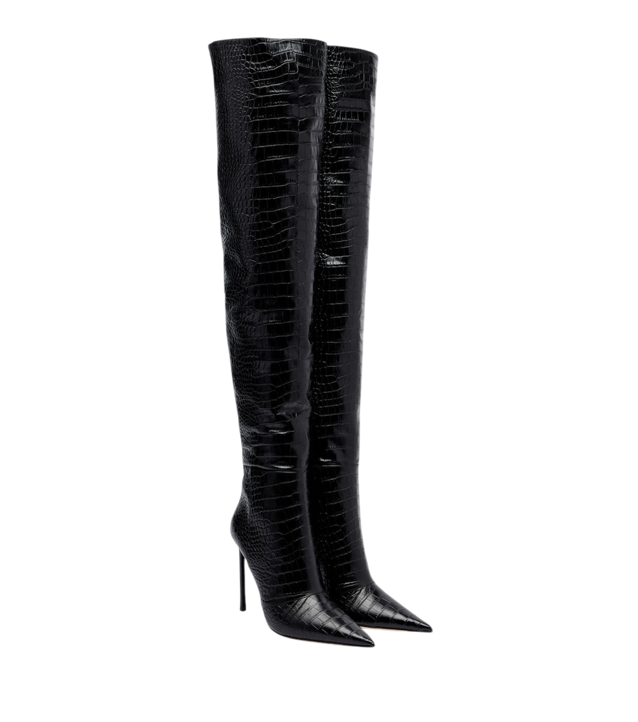 Tom Ford Croc-effect leather over-the-knee boots