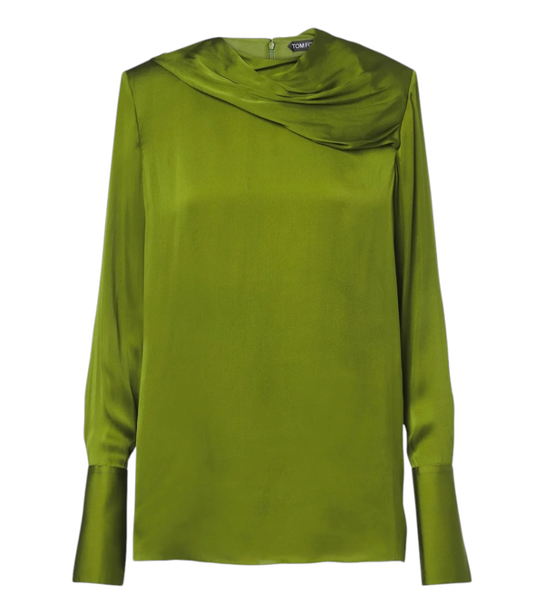 Tom Ford Draped silk satin top