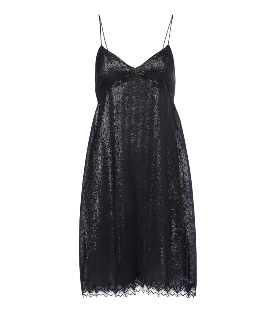 Tom Ford Embellished lace-trimmed silk-blend minidress