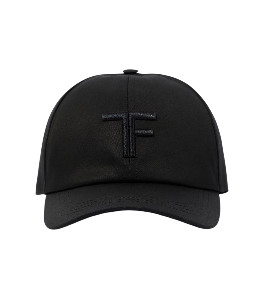 Tom Ford Embroidered canvas and leather cap