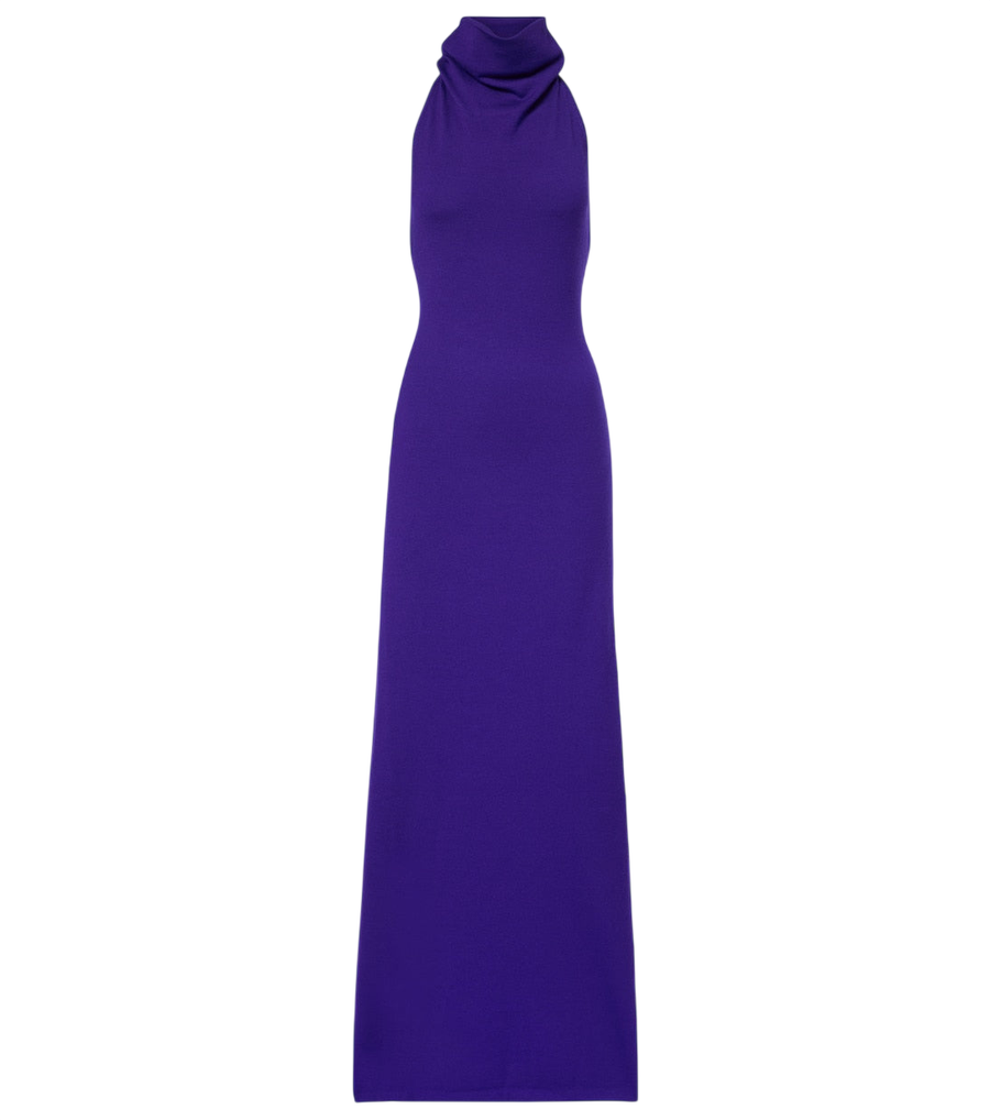 Tom Ford Halterneck cashmere-blend gown