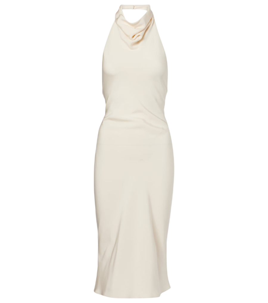 Tom Ford Halterneck silk sablé cocktail dress