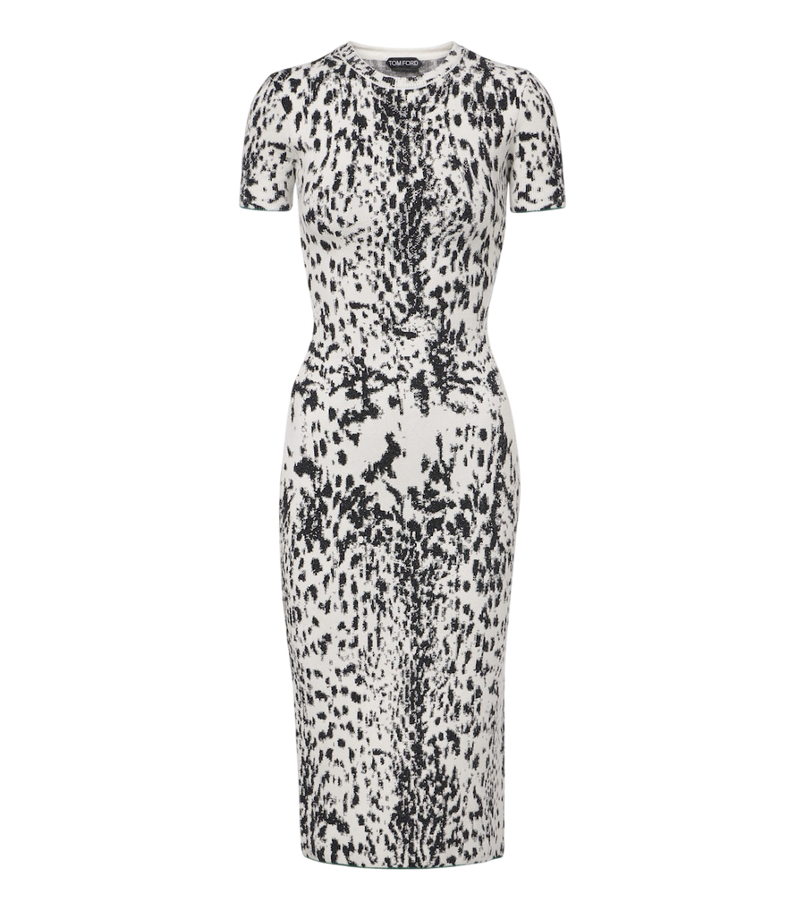 Robe midi en velours jacquard Tom Ford