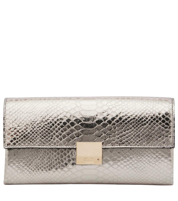 Tom Ford Pochette Jean in pelle metallizzata effetto serpente