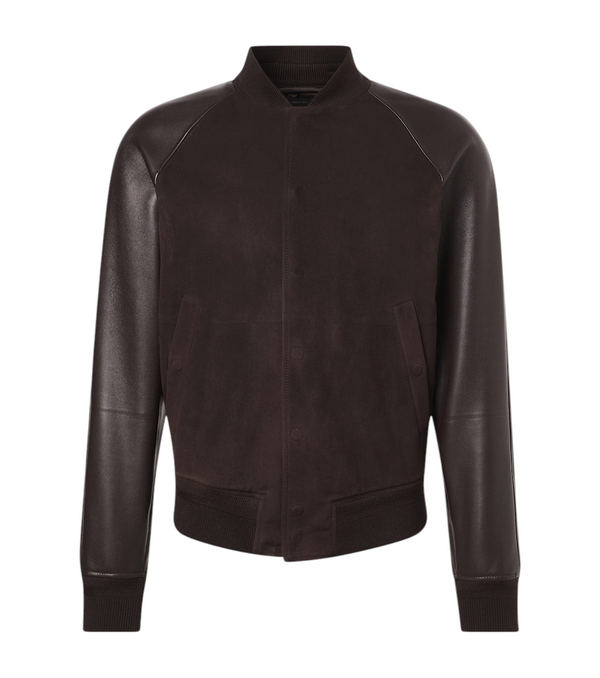 Tom Ford Leather and suede bomber jacket