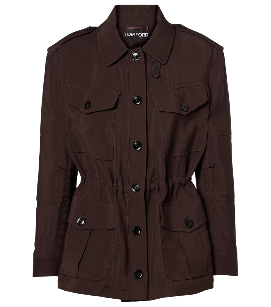 Tom Ford Leather-trimmed field jacket