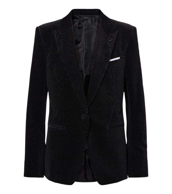 Tom Ford Polka-dot cotton velvet blazer