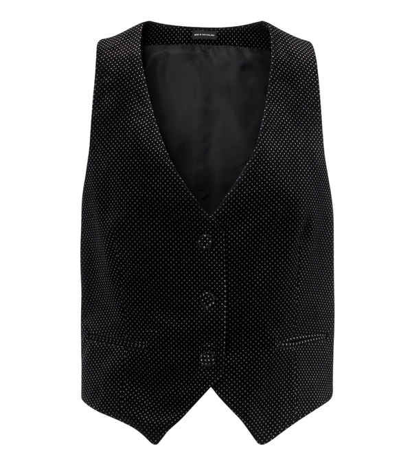 Tom Ford Polka-dot cotton velvet vest